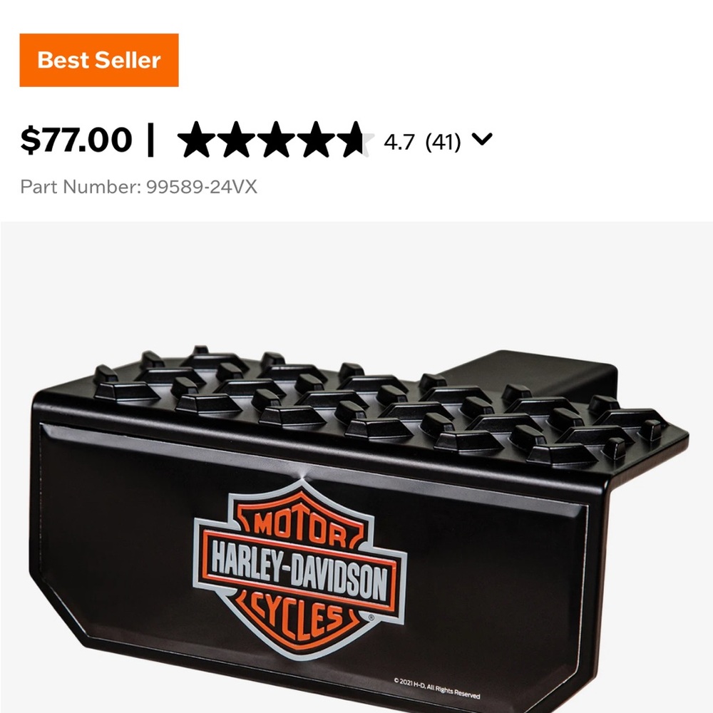 Harley Davidson hitch receiver. Excellent condition.